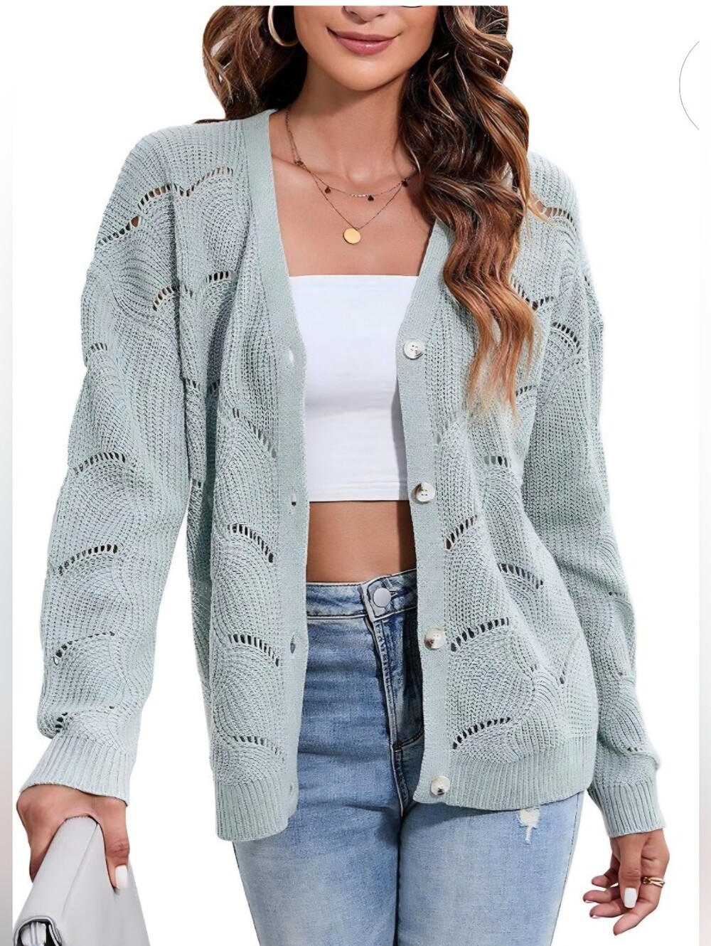 Button Front Knit Cardigan